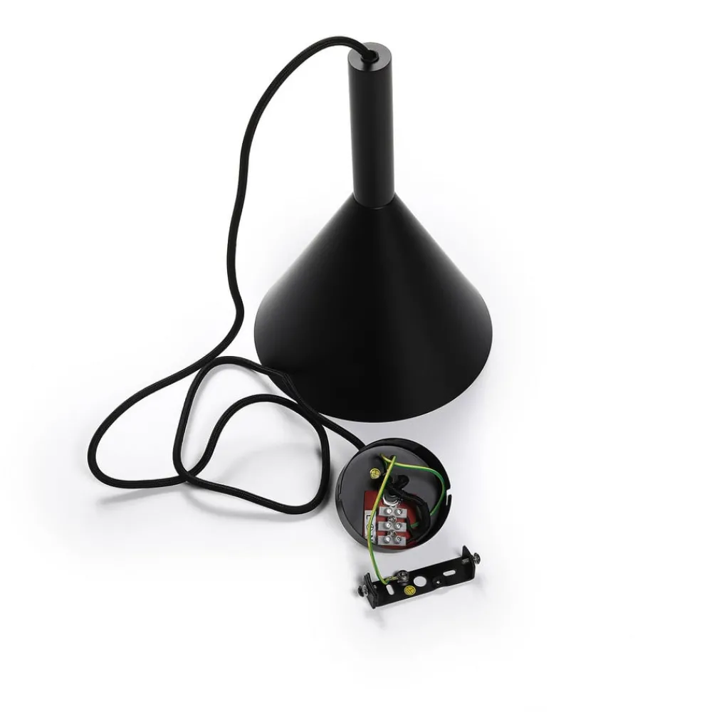 Pendellamper ^ Arcchio hængelampe Tadej, sort-hvid, Ø 19 cm, metal, E27