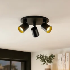 Arcchio Loftlamper|Spotlights > Iavo-loftspot, rund, 3 lyskilder, sort