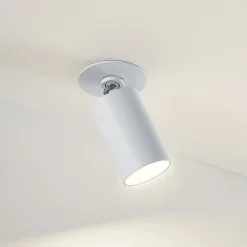 Gang|Loftlamper ^ Arcchio indbygningsspot Davin, hvid, cylinder, sæt med 3 stk