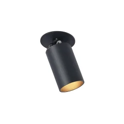 Gang|Loftlamper ^ Arcchio indbygningsspot Davin, sort, cylinder, sæt med 3 stk