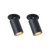 Arcchio Indbygningsspots|Spotlights > indbygningsspot Davin, sort, cylinder, sæt med 2 stk