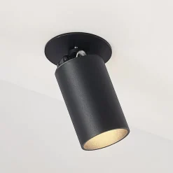 Arcchio Indbygningsspots|Spotlights > indbygningsspot Davin, sort, cylinder, sæt med 2 stk