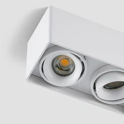Gang|Loftlamper ^ Arcchio Kubika downlight, 19 cm, hvid, 2 lyskilder, metal