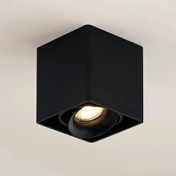 Loftlamper|Loftlamper ^ Arcchio Kubika downlight, 9 cm, sort, 1 lyskilde, metal