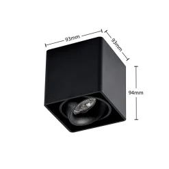 Loftlamper|Loftlamper ^ Arcchio Kubika downlight, 9 cm, sort, 1 lyskilde, metal