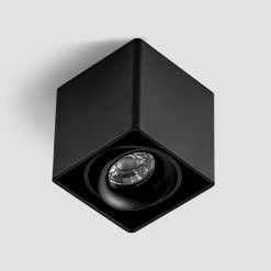 Loftlamper|Loftlamper ^ Arcchio Kubika downlight, 9 cm, sort, 1 lyskilde, metal
