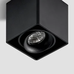 Loftlamper|Loftlamper ^ Arcchio Kubika downlight, 9 cm, sort, 1 lyskilde, metal