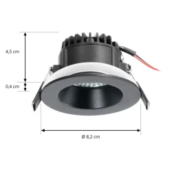 Arcchio Indbygningsspots > LED-downlight Aryx, sort, 2.700K
