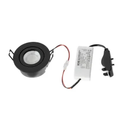 Arcchio Indbygningsspots > LED-downlight Eliar rund sort CCT drejelig