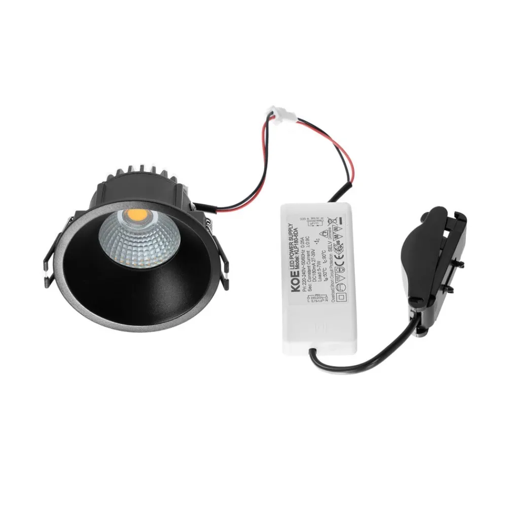 Arbejdsrum/Kontor|Indbygningsspots ^ Arcchio LED-downlight Niria, sort, 4.000K