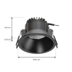 Arbejdsrum/Kontor|Indbygningsspots ^ Arcchio LED-downlight Niria, sort, 4.000K