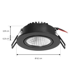 Arbejdsrum/Kontor|Indbygningsspots ^ Arcchio LED-downlight Zarik, sort, 4.000K