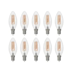 Filament Pære|Led Pærer ^ Arcchio LED-filamentpære E14 stearinlys sæt med 10, 4000 K