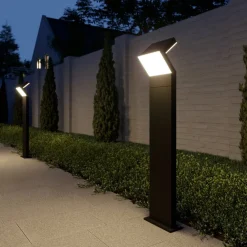 Gadebelysning ^ Arcchio LED-gadelampe Havin, antracit, metal, 100 cm