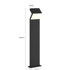 Gadebelysning ^ Arcchio LED-gadelampe Havin, antracit, metal, 100 cm