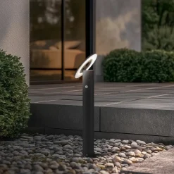 Gadebelysning ^ Arcchio LED-gadelampe Tovio, antracit,, Ø 24cm, sensor