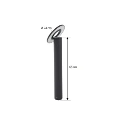 Arcchio Gadebelysning > LED-gadelampe Tovio, antracit, Ø24cm