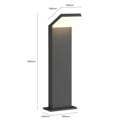 Terrassebelysning|Gadebelysning ^ Arcchio LED-gadelampe Yolena, 60 cm, antracit, aluminium