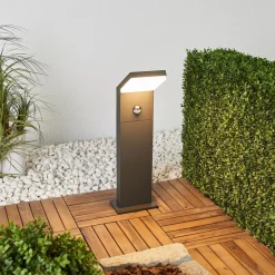 Arcchio Gadebelysning Med Sensor|Terrassebelysning > LED-gadelampe Yolena, sensor, 60 cm, antracit