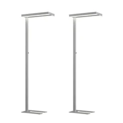 Gulvlamper ^ Arcchio LED-gulvlampe Logan Basic, sæt med 2, sølv, 6000 lm