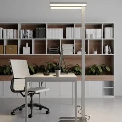 Gulvlamper ^ Arcchio LED-gulvlampe Logan Basic, sæt med 2, sølv, 6000 lm