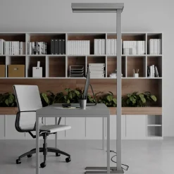 Gulvlamper ^ Arcchio LED-gulvlampe Logan Basic, sæt med 2, sølv, 6000 lm