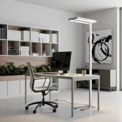 Arcchio Arbejdsrum/Kontor|Gulvlamper > LED-gulvlampe Logan Basic, sølv, 6.000 lm, dæmpbar