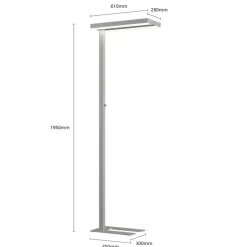 Arcchio Arbejdsrum/Kontor|Gulvlamper > LED-gulvlampe Logan Basic, sølv, 6.000 lm, dæmpbar