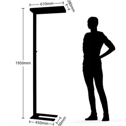 Gulvlamper ^ Arcchio LED-gulvlampe Logan Pro, sort, sensor, dæmpbar