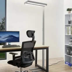 Arcchio Gulvlamper > LED-gulvlampe Logan Pro, sølv, sensor, dæmpbar