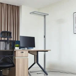Arcchio Gulvlamper > LED-gulvlampe Logan Ultra HCL CCT, sølv, dæmpbar