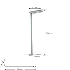 Arcchio Gulvlamper > LED-gulvlampe Logan Ultra HCL CCT, sølv, dæmpbar