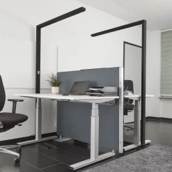 Arcchio Gulvlamper > LED-gulvlampe til kontor Jolinda, sort, 4000K, sensor