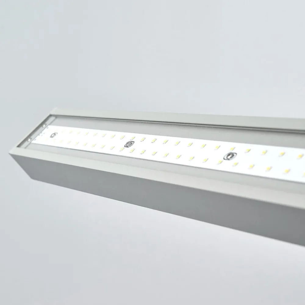 Arcchio Gulvlamper > LED-gulvlampe til kontor Jolinda, sølv, 4.000 K, sensor