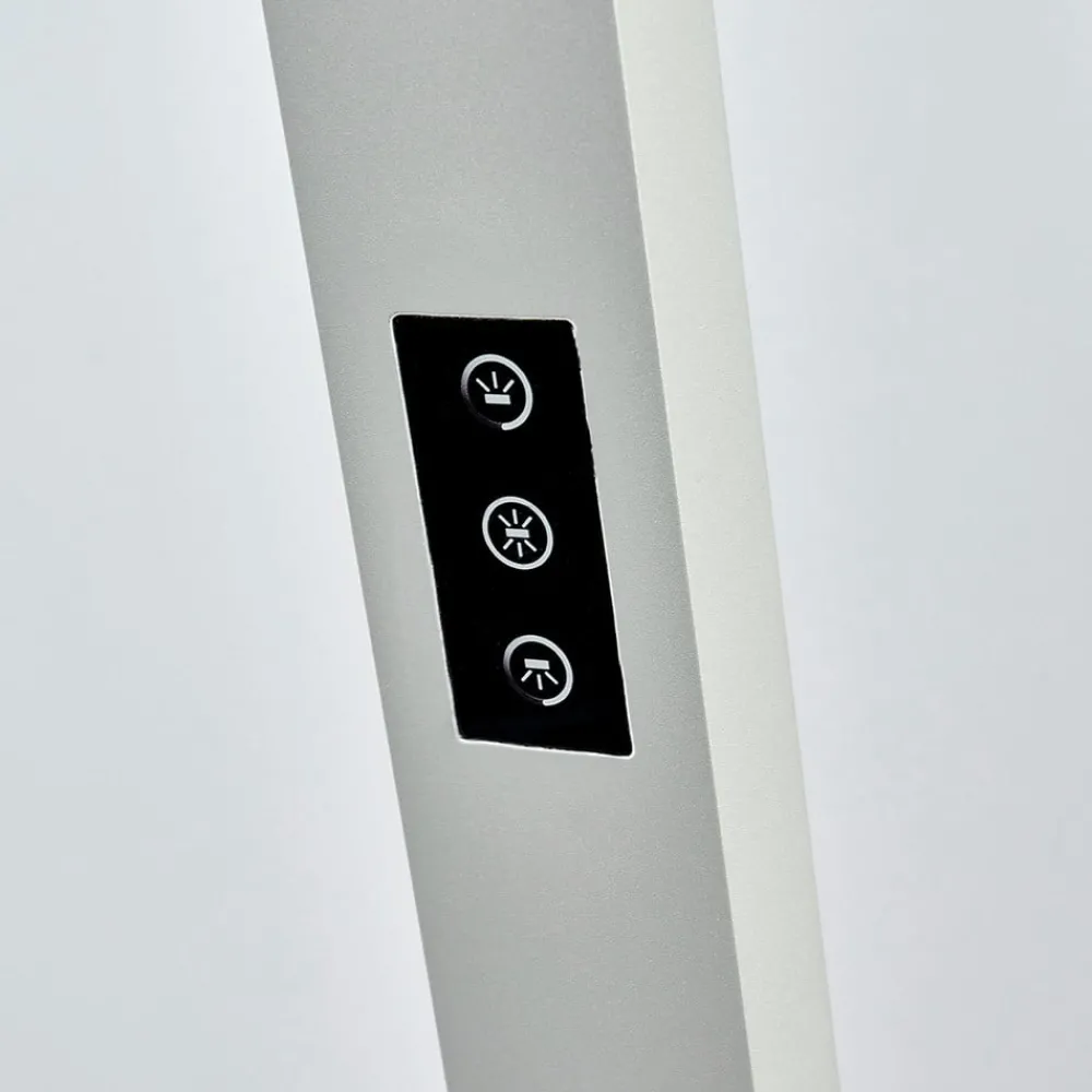 Arcchio Gulvlamper > LED-gulvlampe til kontor Jolinda, sølv, 4.000 K, sensor
