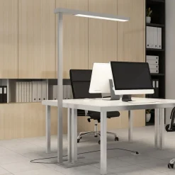 Gulvlamper ^ Arcchio LED-gulvlampe til kontor Susi, sølv, sensor, touchdæmper