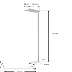 Arcchio Gulvlamper > LED-gulvlampe Timon, 195 cm, hvid, 54 W, aluminium