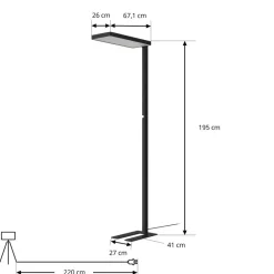 Arcchio Gulvlamper > LED-gulvlampe Timon, 54W, sort, højde 195 cm