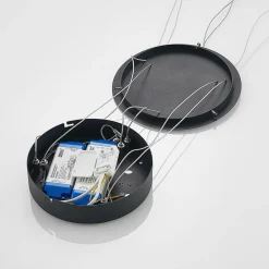 Pendellamper|Pendellamper ^ Arcchio LED-hængelampe Albiona, sort, 2 ringe, Ø 60 cm