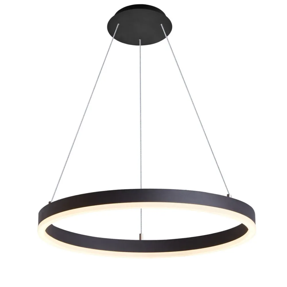 Arcchio Pendellamper|Pendellamper > LED-hængelampe Albiona, sort, 1 ring, Ø 60 cm