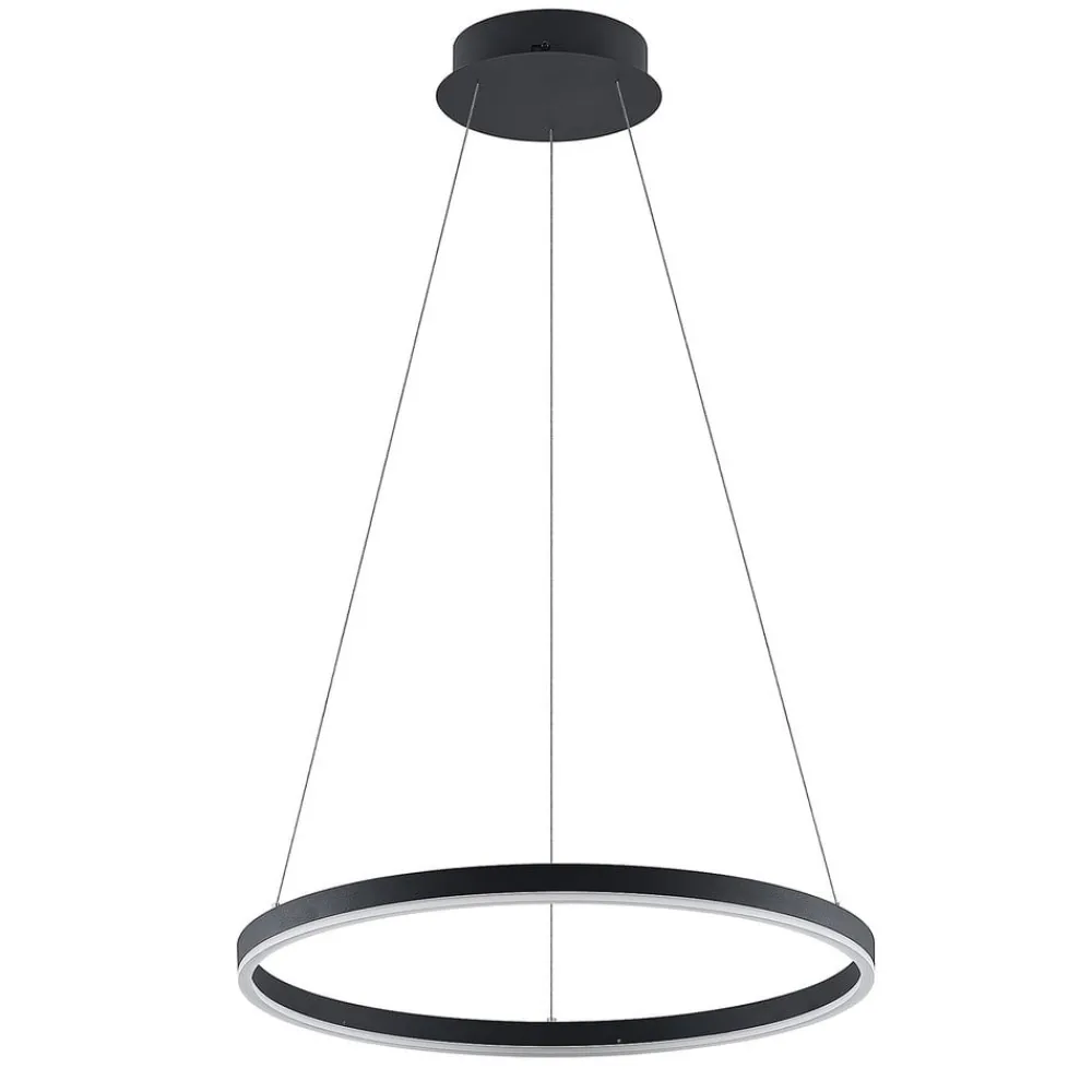 Arcchio Pendellamper|Pendellamper > LED-hængelampe Albiona, sort, 1 ring, Ø 60 cm