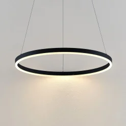 Arcchio Pendellamper|Pendellamper > LED-hængelampe Albiona, sort, 1 ring, Ø 60 cm