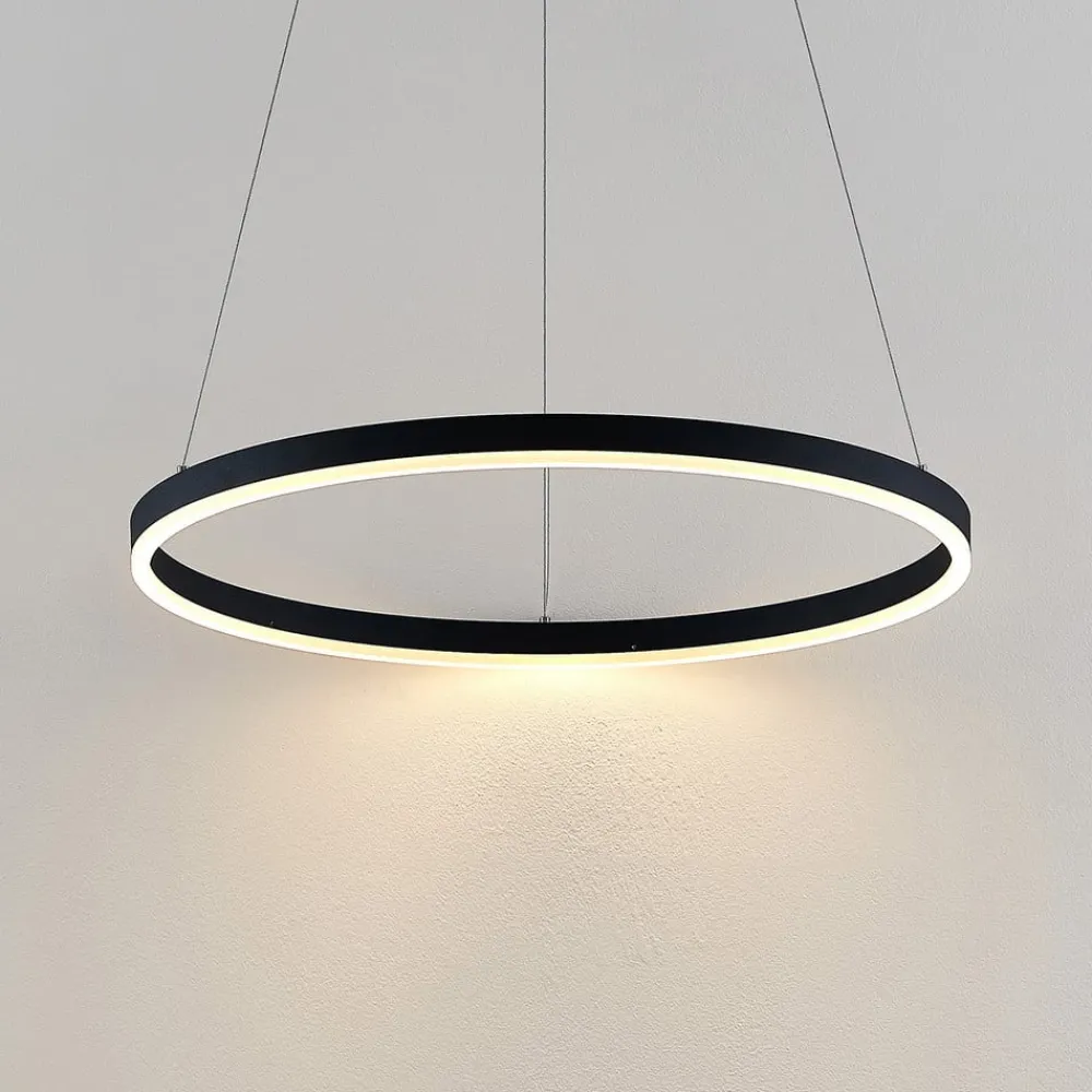 Arcchio Pendellamper|Pendellamper > LED-hængelampe Albiona, sort, 1 ring, Ø 60 cm