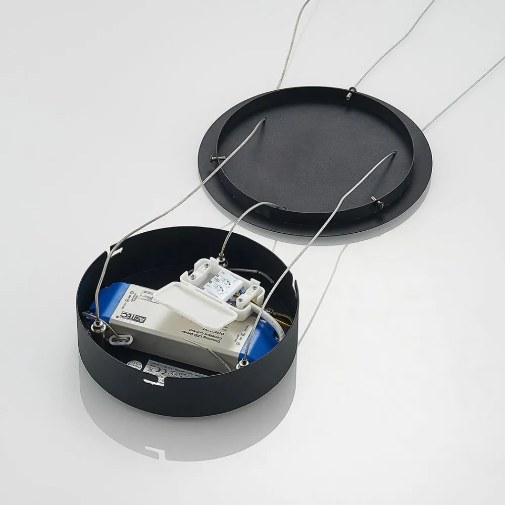 Arcchio Pendellamper|Pendellamper > LED-hængelampe Albiona, sort, 1 ring, Ø 60 cm