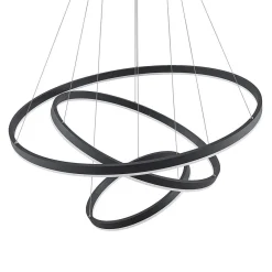 Arcchio Pendellamper|Pendellamper > LED-hængelampe Albiona, sort, 3 ringe, Ø 80 cm