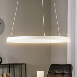 Arcchio Pendellamper|Pendellamper > LED-hængelampe Albiona, hvid, 1 ring, Ø 60 cm