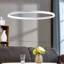 Arcchio Pendellamper|Pendellamper > LED-hængelampe Albiona, hvid, 1 ring, Ø 80 cm