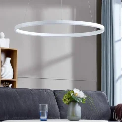Arcchio Pendellamper|Pendellamper > LED-hængelampe Albiona, hvid, 1 ring, Ø 80 cm