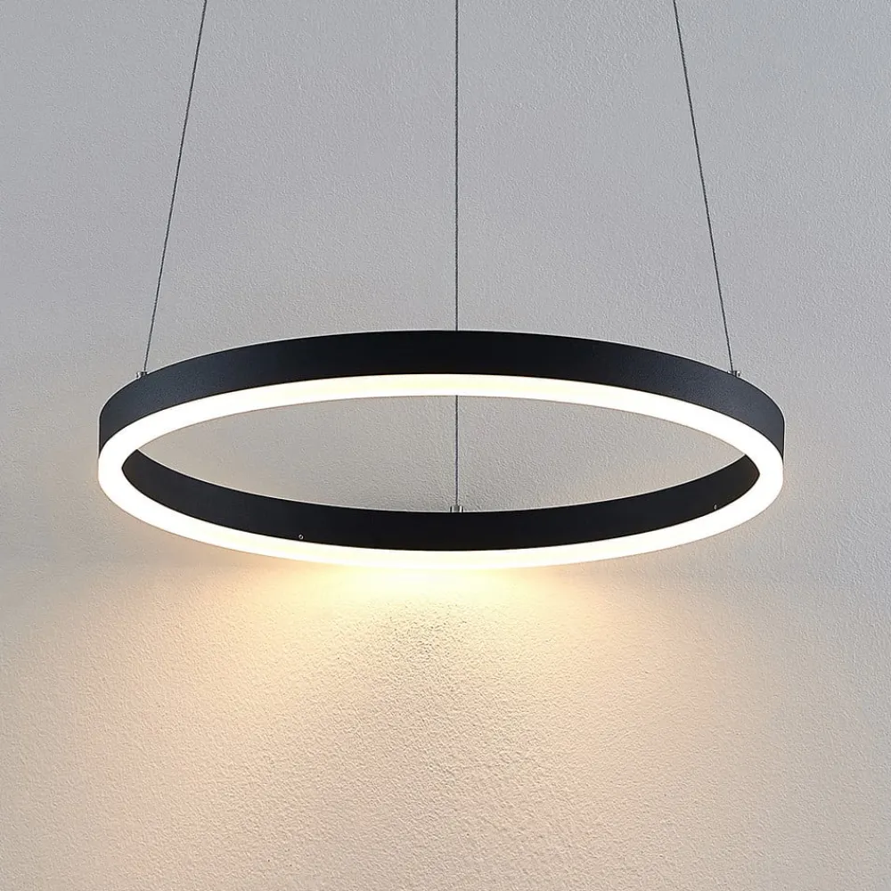 Pendellamper|Pendellamper ^ Arcchio LED-hængelampe Albiona, sort, 1 ring, Ø 40 cm