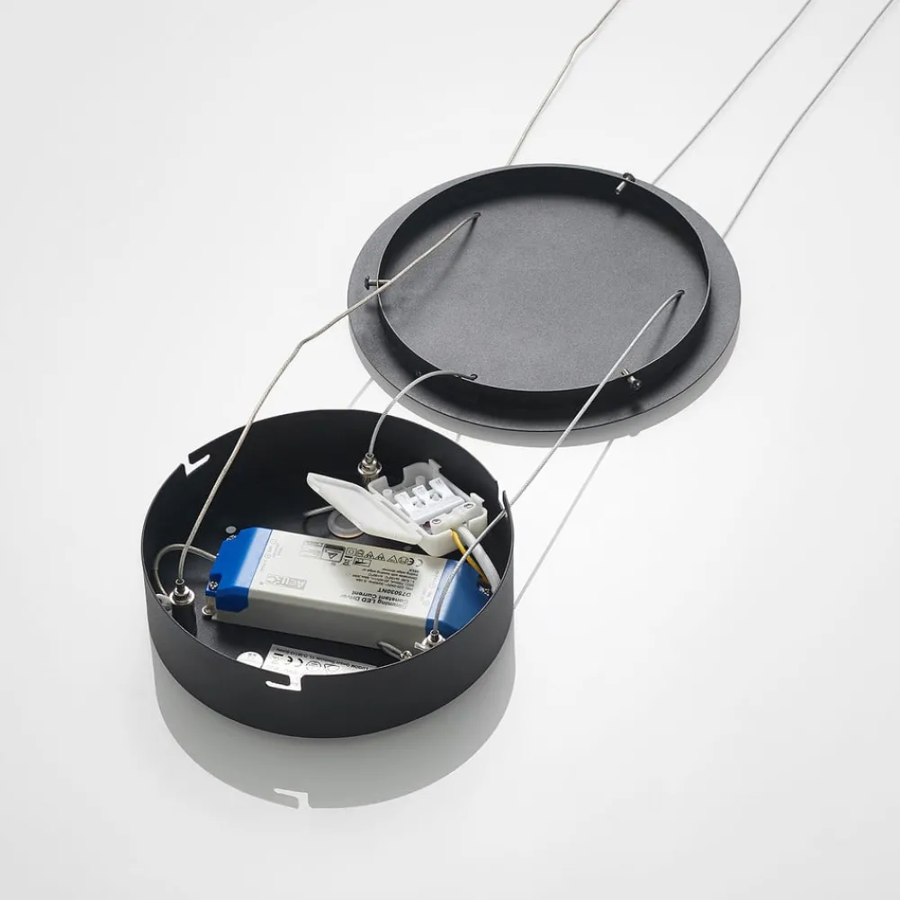 Pendellamper|Pendellamper ^ Arcchio LED-hængelampe Albiona, sort, 1 ring, Ø 40 cm
